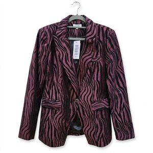 Jade Pink and Black Zebra Blazer Size Small